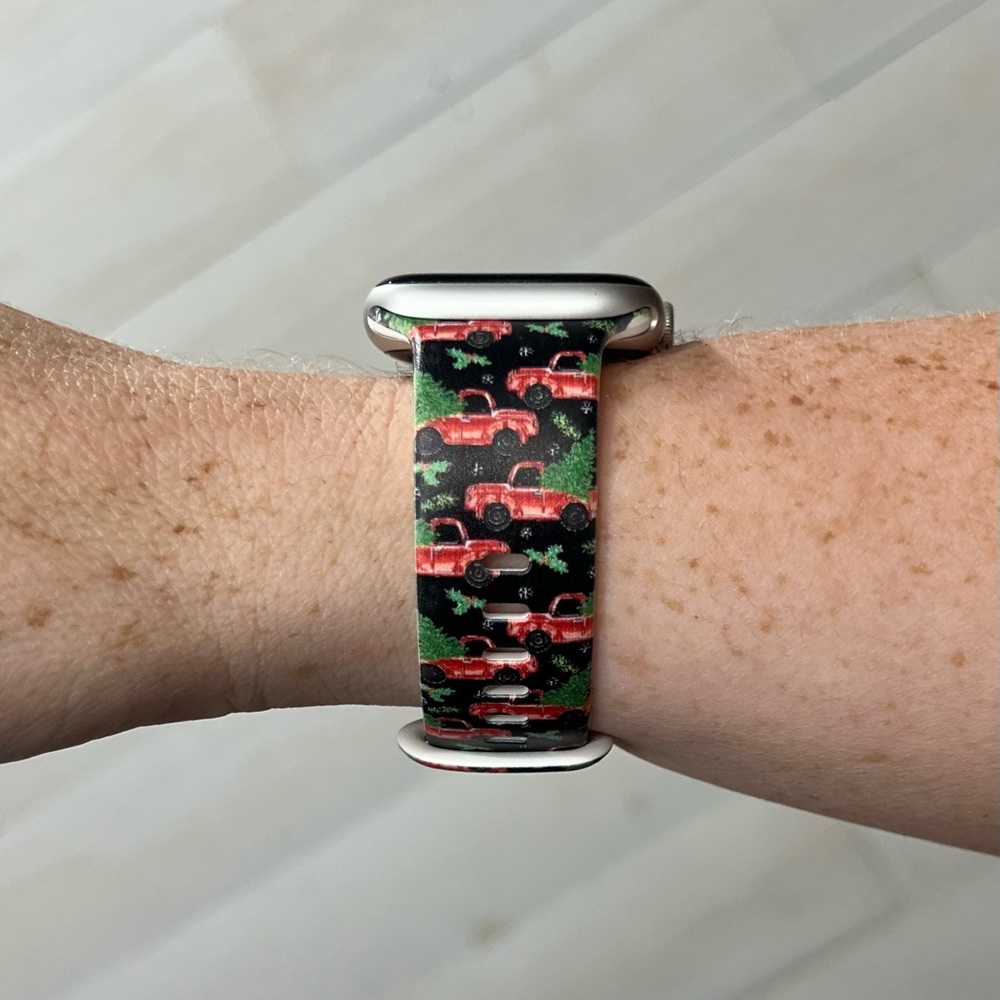 Red Christmas Truck watch band compatible with Apple Watches